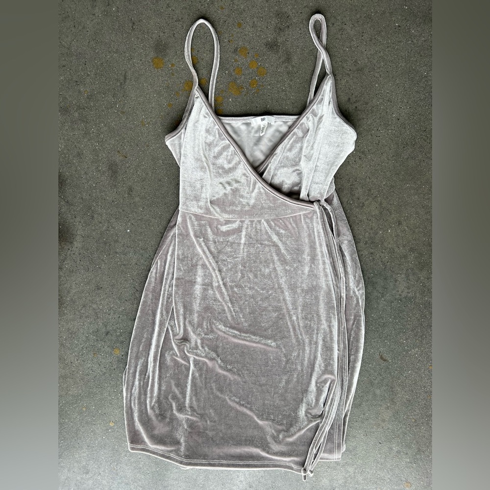 BP silver velvet mini dress